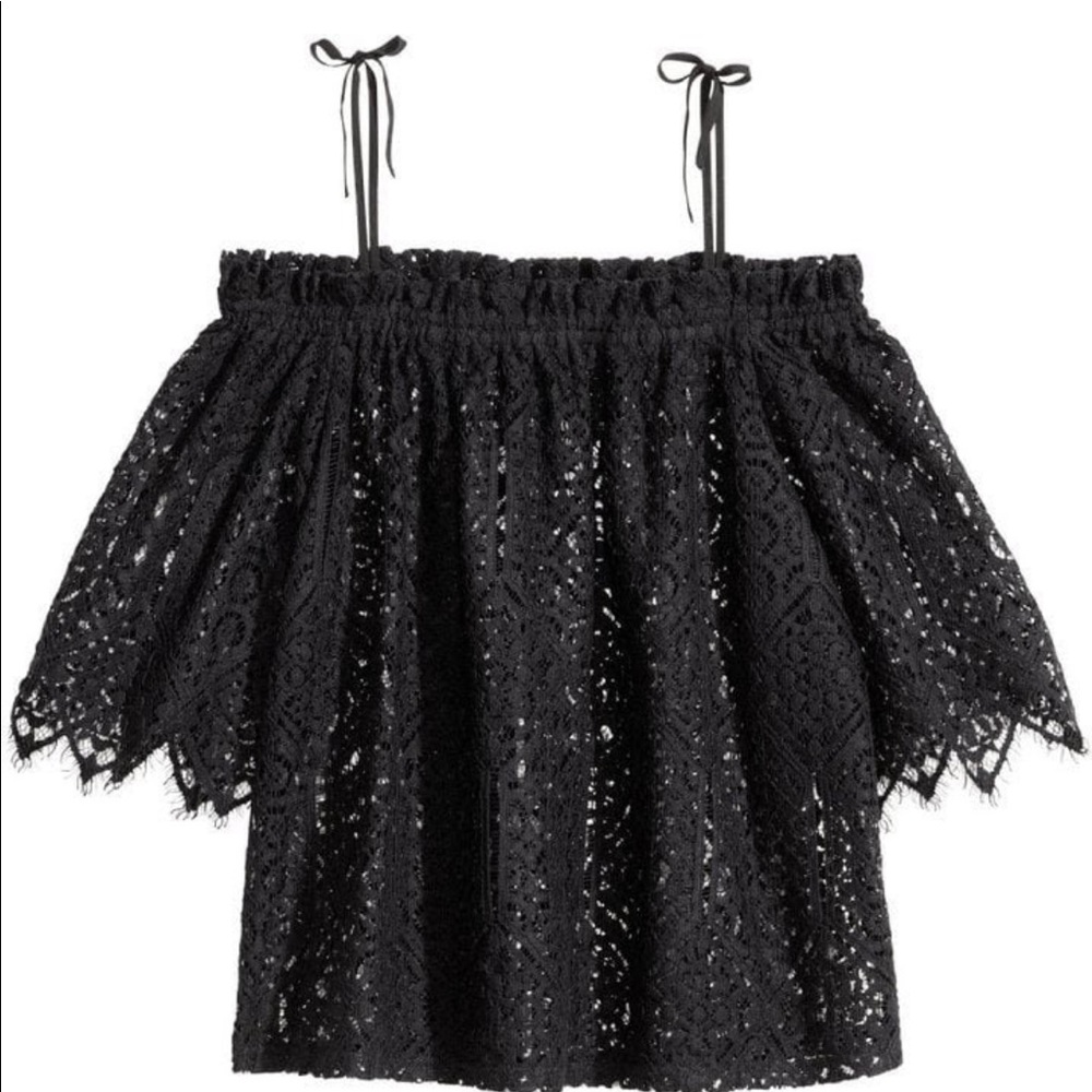 H&M lace black top 4